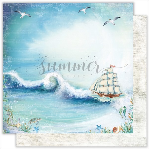 Double-sided sheet of paper Summer Studio Sea Party "Ocean breeze" size 30.5*30.5 cm, 190gr