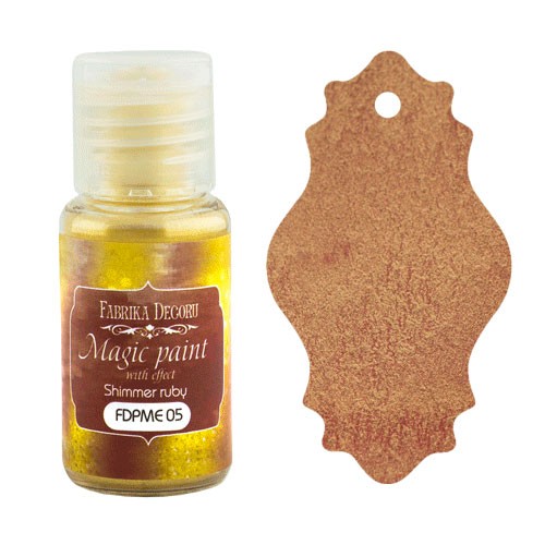 Dry paint "Magic Paint with effect" FABRIKA DECORU, Shimmering ruby color, 15 ml