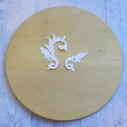 Вырубка завитки  белая бумага кардсток 290 гр.