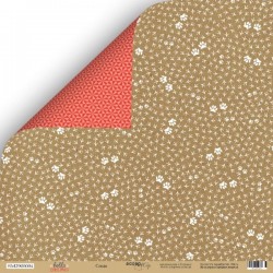 Двусторонний лист бумаги ScrapМир Hello Christmas "Следы" размер 30*30см, 190гр