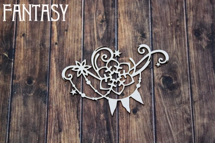 Chipboard Fantasy "Stretch and Snowflake 2295" size 6.3*4.4 cm