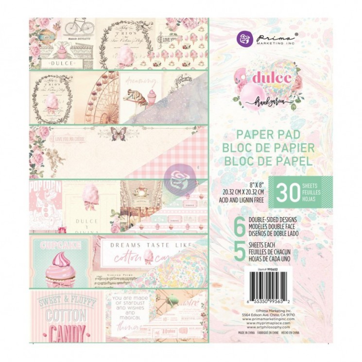 1/5 Set of Prima Marketing paper collection "Dulce", size 20*20 cm, 6 sheets