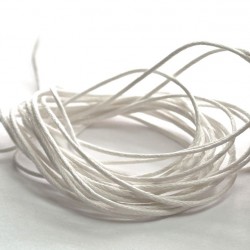Вощеный шнур 1 мм, цвет Белый, отрез 1 м