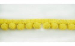 Тесьма с помпонами "Желтая", ширина 1 см, длина 1 м