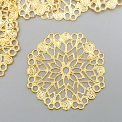 Декор для творчества "Снежинка" золото, диаметр 3,5 см, 1 шт