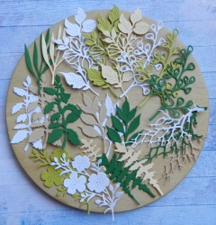 Вырубка набор веточек 23эл.бумага кардсток   290 гр.