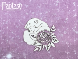 Чипборд Fantasy «Снежные объятия (Мишки с цветочком) 3071» размер 5,2*5,5 см