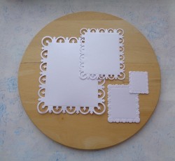 Cutting of the frame No. 1 white design paper mother-of-pearl 290 gr.