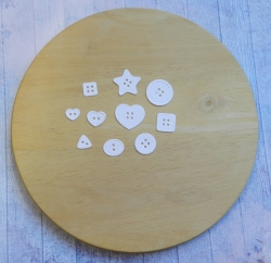 Вырубка пуговицы 10 шт.белая бумага кардсток 290 гр.