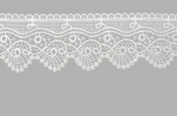 Frosted white lace guipure, width 8.5 cm, cut 50 cm