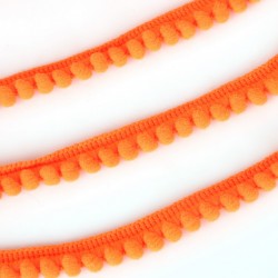 Тесьма с помпонами "Оранжевая", ширина 1 см, длина 1 м