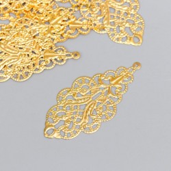 Декор для творчества "Узор" золото, размер 4,3х2 см, 1 шт