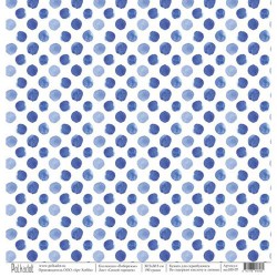 Односторонний лист бумаги Polkadot "Побережье. Синий горошек", размер 30,5х30,5 см, 190 гр/м2