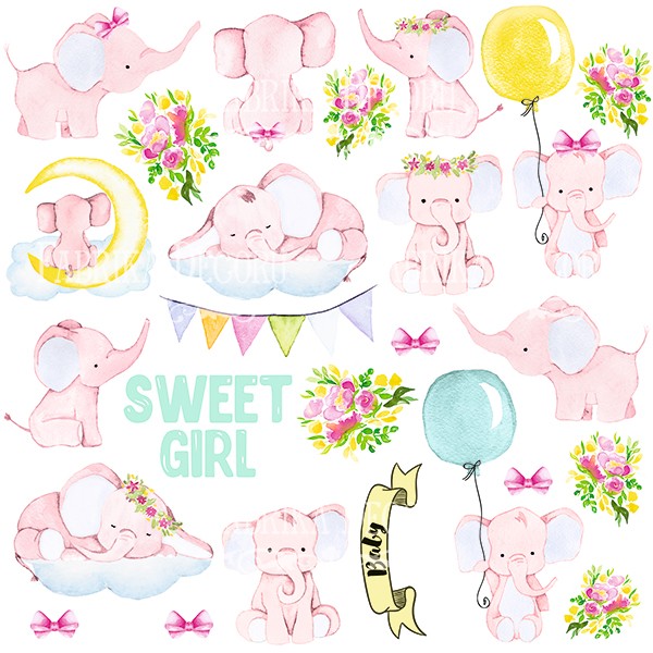 Sheet with pictures for cutting Fabrika Decoru "Little elephant" size 30.5x30.5 cm
