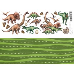 Двусторонний лист с картинками "Эра динозавров. Хищники", 10х30см, 180 гр/м2