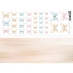 Двусторонний лист с картинками "МурТильда. Бабочки", 10х30 см, 180 гр/м2