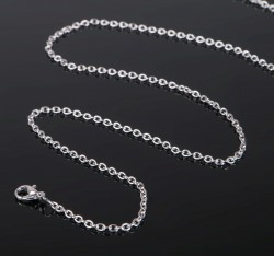 Chain with carabiner, color silver, length 70 cm, size 0.1 x 0.1 cm