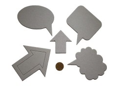 Набор фигурок из чипборда "Сноски и стрелки" цвет серый,6 шт, 1,5 мм