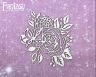 Чипборд Fantasy «Снежные объятия (Роза с хлопком) 3074» размер 7,8 см