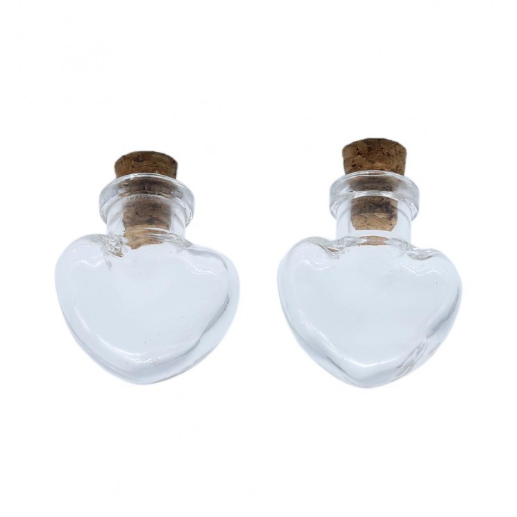 Glass bottle with a stopper "Heart", 1 pc