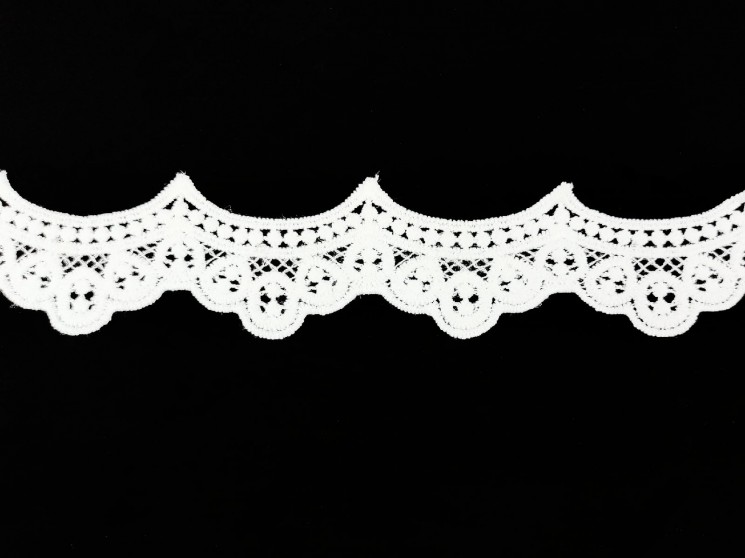 Frosted white lace guipure, width 5 cm, cut 50 cm