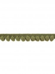 Тесьма с помпонами "Оливковая", ширина 1 см, длина 1 м