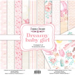 Набор двусторонней бумаги Фабрика Декору "Dreamy baby girl", 10 листов, размер 20х20 см, 200 гр/м2