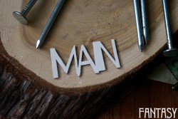 Чипборд Fantasy надпись "MAN", размер 4,5*2.2 см