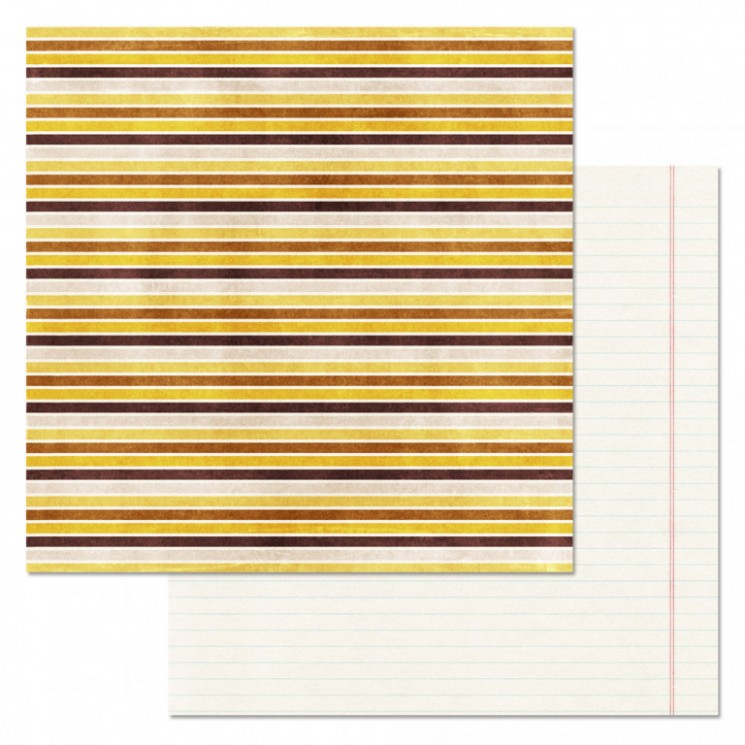 Double-sided sheet of ScrapMania paper "School Waltz. Strips", size 30x30 cm, 180 g/m2