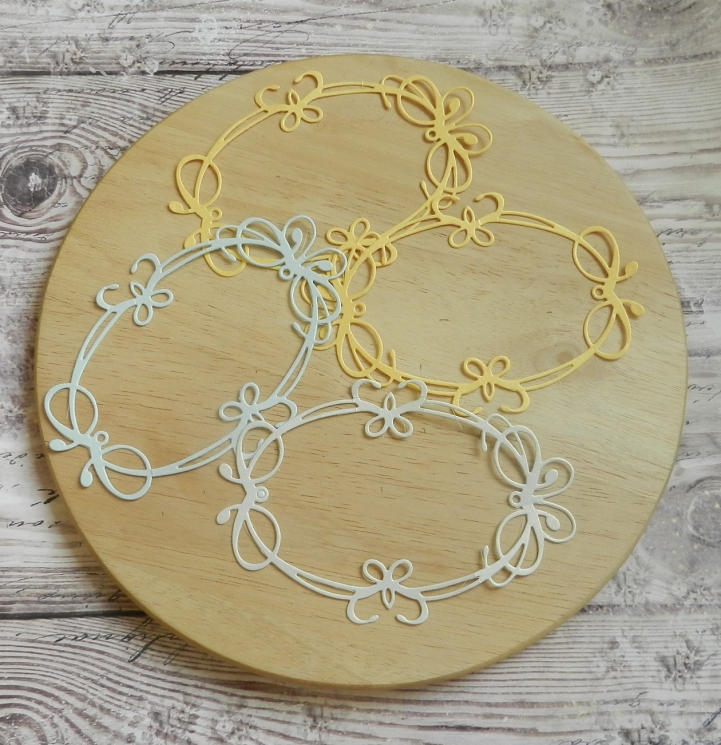 Вырубка набор рамок 4 шт. бумага перламутровая 290 гр.