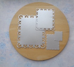 Cutting of the frame No. 1 gray design paper mother-of-pearl 290 gr.