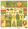 Double-sided sheet of paper Scrapberry's Christmas Mistletoe "Tags", size 30x30 cm, 190 g/m2 