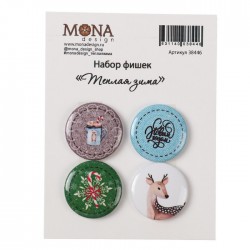 Набор фишек Mona Design "Теплая зима" размер 2,5 см, 4 шт