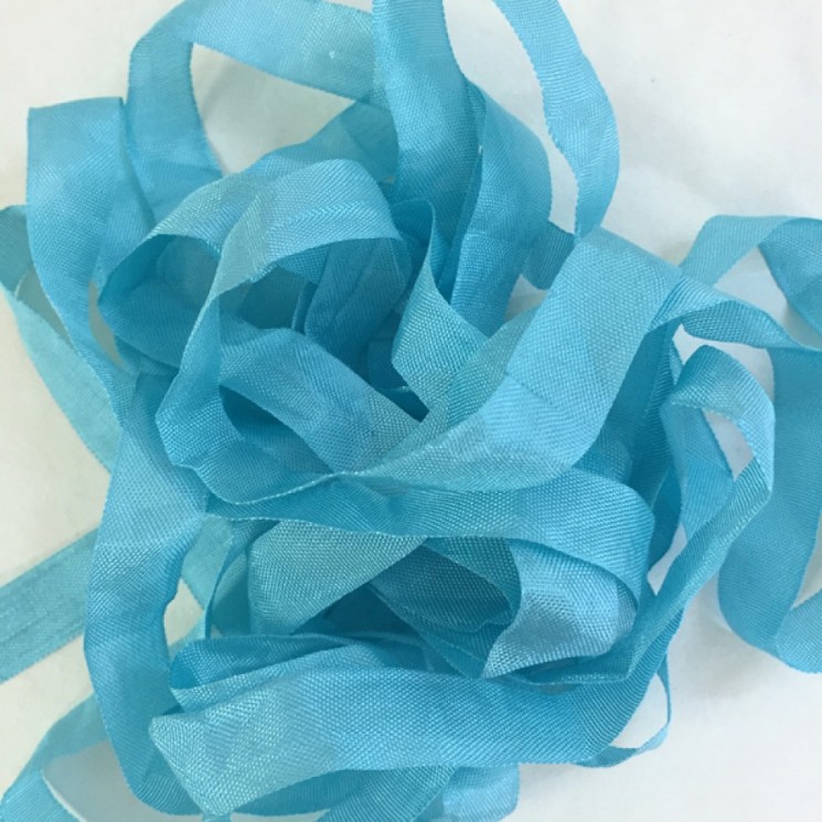Shabby ribbon smooth "Turquoise", width 1.5 cm, length 1 m