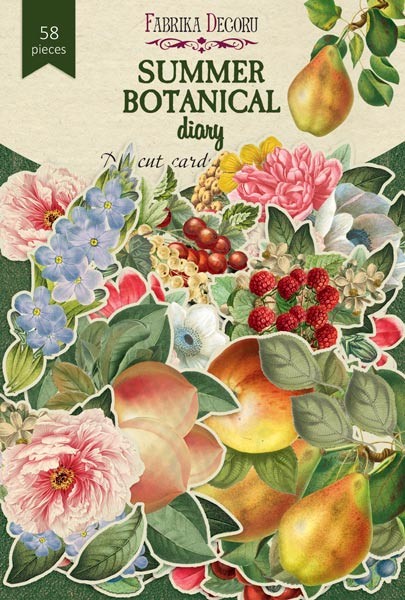 Set of die-cuts Fabrika Decoru collection "Summer botanical diary" 58 pcs, 250 gr/m2