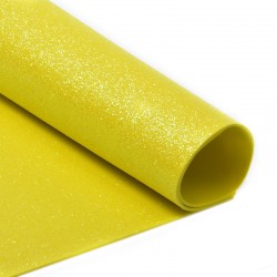 Фоамиран глиттерный "Жёлтый", размер 20х30 см, толщина 2 мм