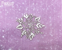 Чипборд Fantasy «Снежные объятия (Пуансеттия) 3076» размер 6,6*7 см