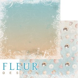 Двусторонний лист бумаги Fleur Design Лагуна "На морском дне", размер 30,5х30,5 см, 190 гр/м2