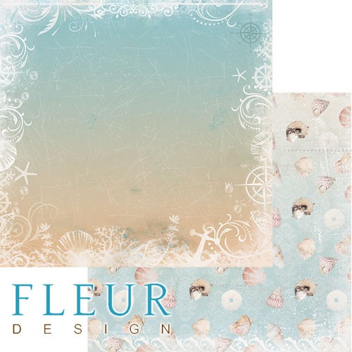 Double-sided sheet of paper Fleur Design Lagoon "On the seabed", size 30. 5x30. 5 cm, 190 g/m2