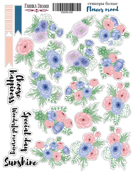 Fabrika Decoru "Flower mood 008" sticker set"