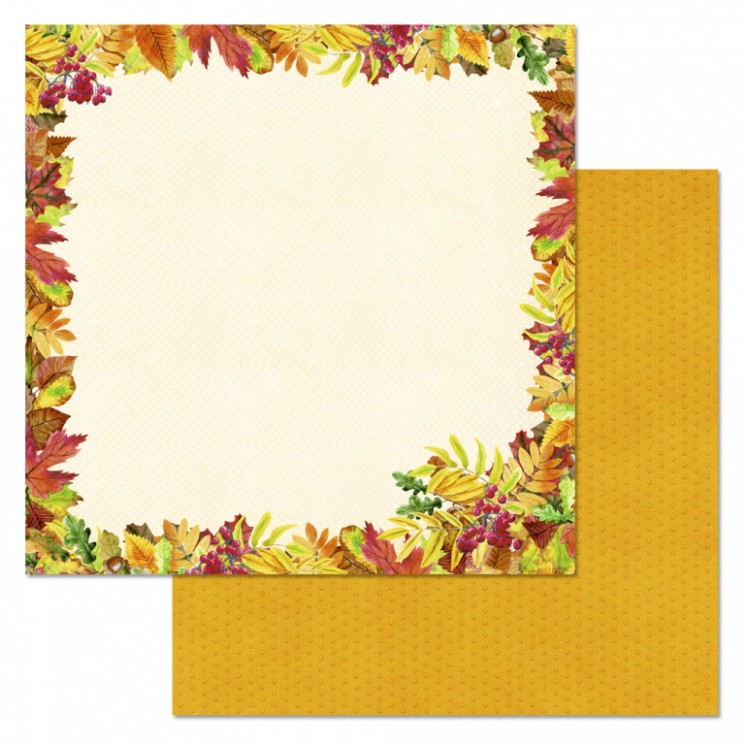 Double-sided sheet of ScrapMania paper "School Waltz. Window to autumn", size 30x30 cm, 180 gr/m2