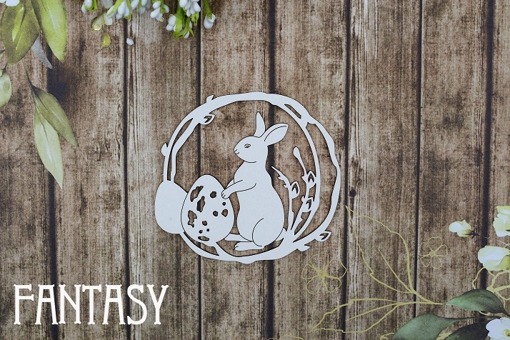 Chipboard Fantasy "Easter frame with rabbit 2396" size 7.5*7.3 cm