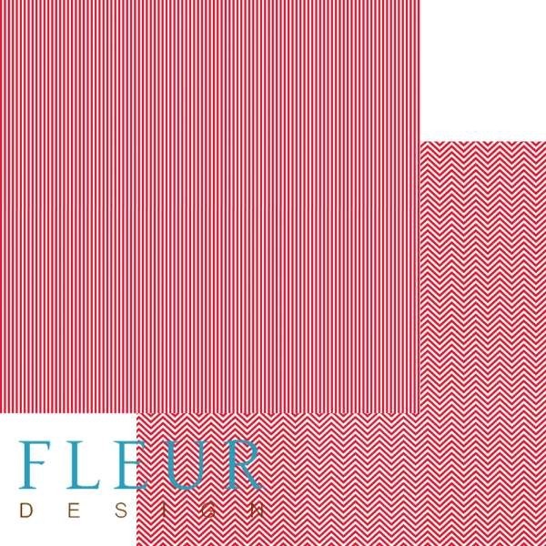 Double-sided sheet of paper Fleur Design Pure and simple Basic "Bright red", size 30.5x30.5 cm, 190 gr/m2