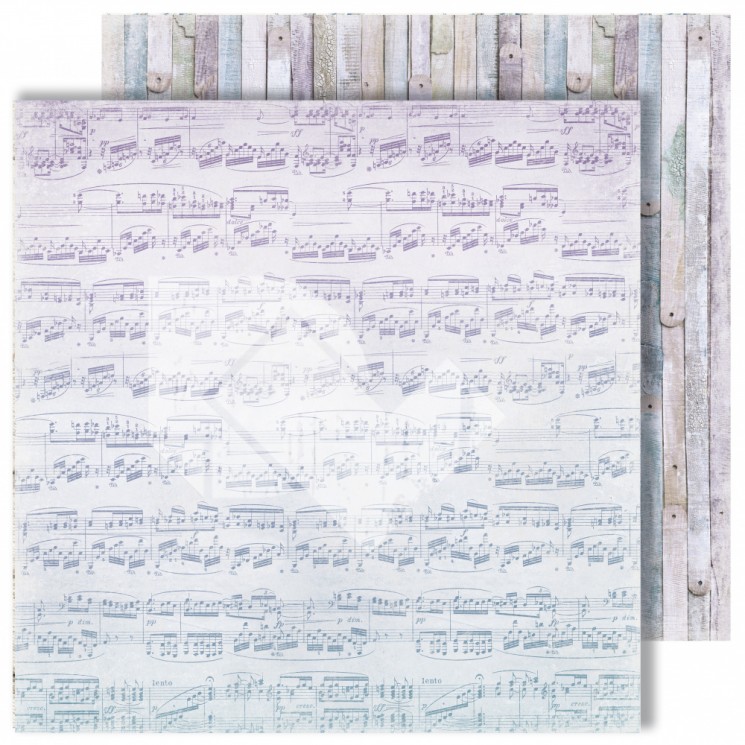 Двусторонний лист бумаги Dream Light Studio Flowers Symphony "Notes", размер 30,48Х30,48 см, 250 г/м2