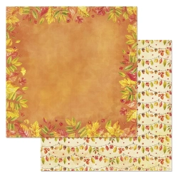 Двусторонний лист бумаги ScrapMania "Уютная осень. В окружении золота", размер 30,5х30,5 см, 180 гр/м2