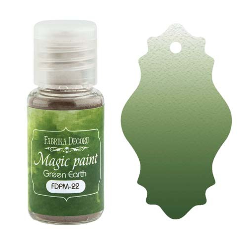 Dry paint "Magic Paint" FABRIKA DECORU, color Earth green, 15 ml