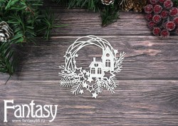 Чипборд Fantasy «Новогодняя рамка с домиками 2527» размер 11*10 см 