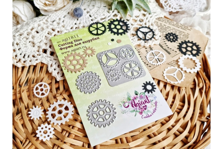 Ножи для вырубки "Сет шестеренки" от AgiArt, размер от 16*16 mm до 30*30 mm