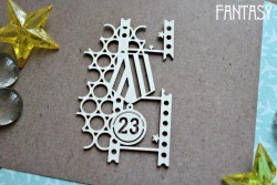 Чипборд Fantasy "Орнамент с медалью 1159» размер 7,5*4,5 см