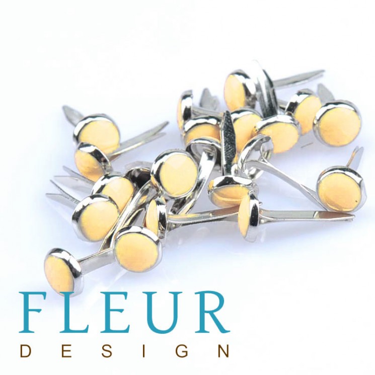 Set of brads "Yellow" Fleur Design, size 6 mm, 10 gr